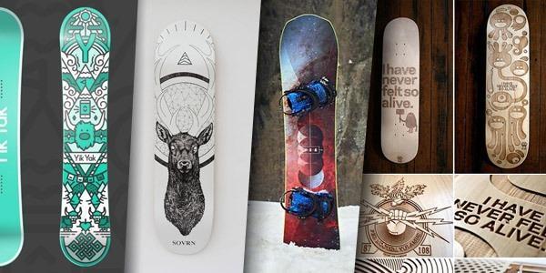30 snowboards et skates avec un design graphique original