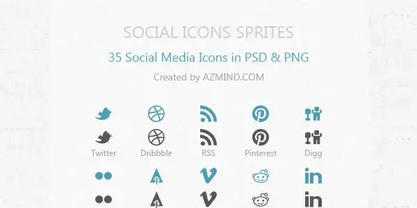 35 social icons