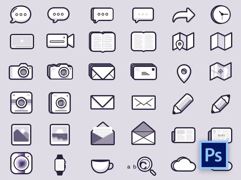 48 icons free psd