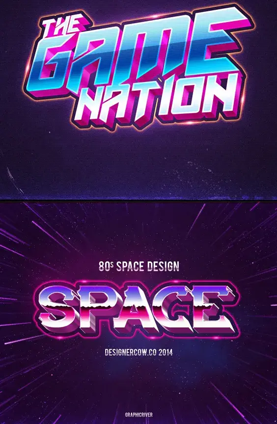 80s style text mockups v1