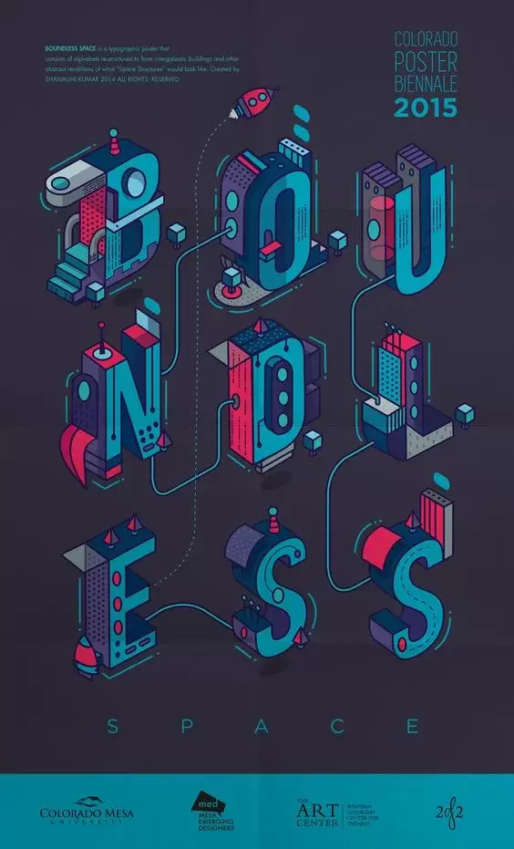 Affiche graphisme typographie Boundless Space par Shaivalini Kumar