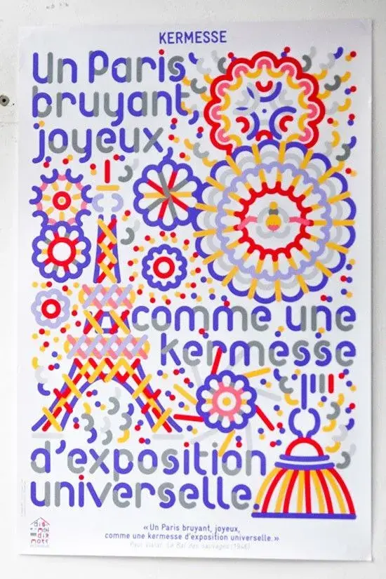 Affiche graphisme typographie Un Paris bruyant joyeux – Studio Polysémique