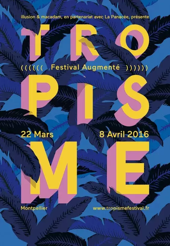 Affiche graphisme typographie Tropisme #3 Festival augmenté
