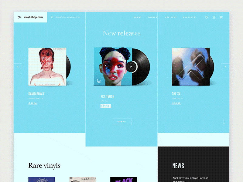 Vinyl store UI par Cuberto
