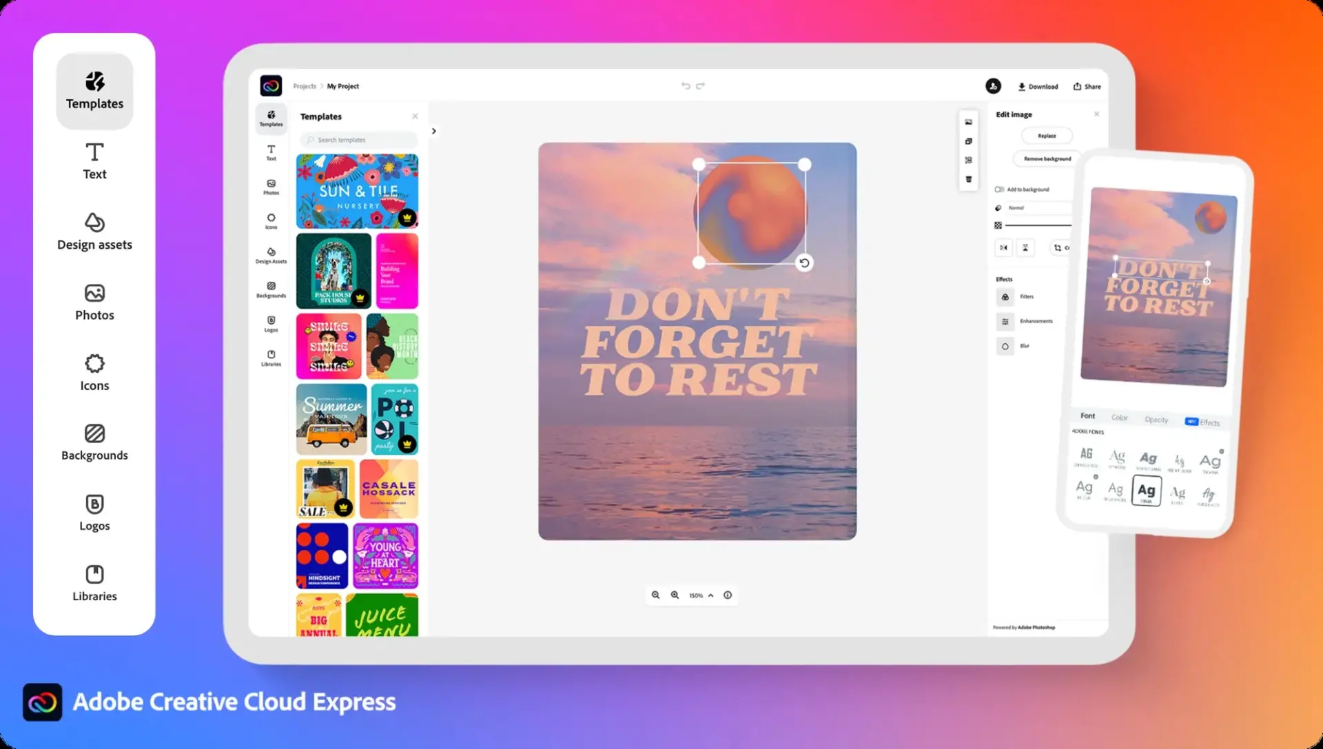 Applis design mobile - Adobe Express