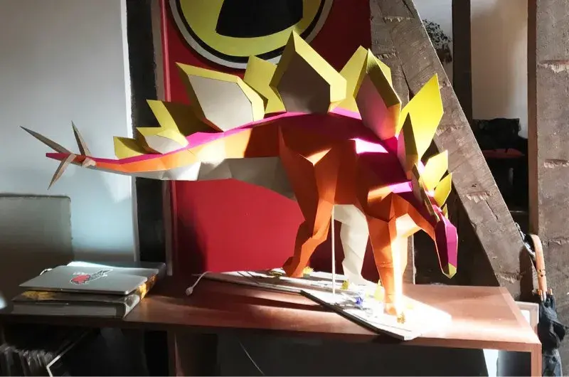 Art papier dinosaure face