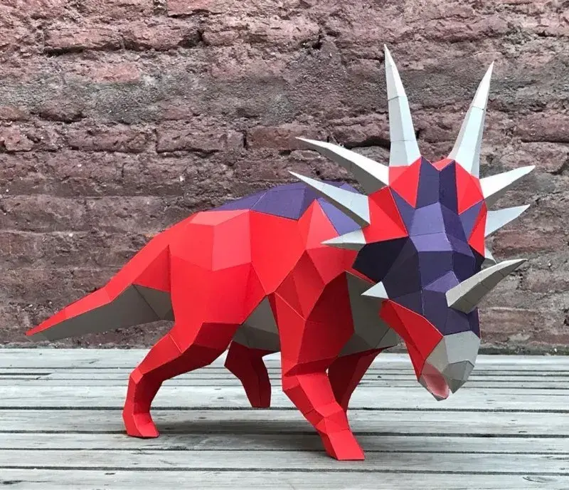 Art papier dinosaure rouge