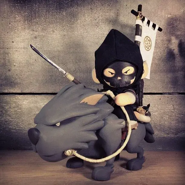 Art toys Wolf Rider (Black Edition) Custom Munnys!