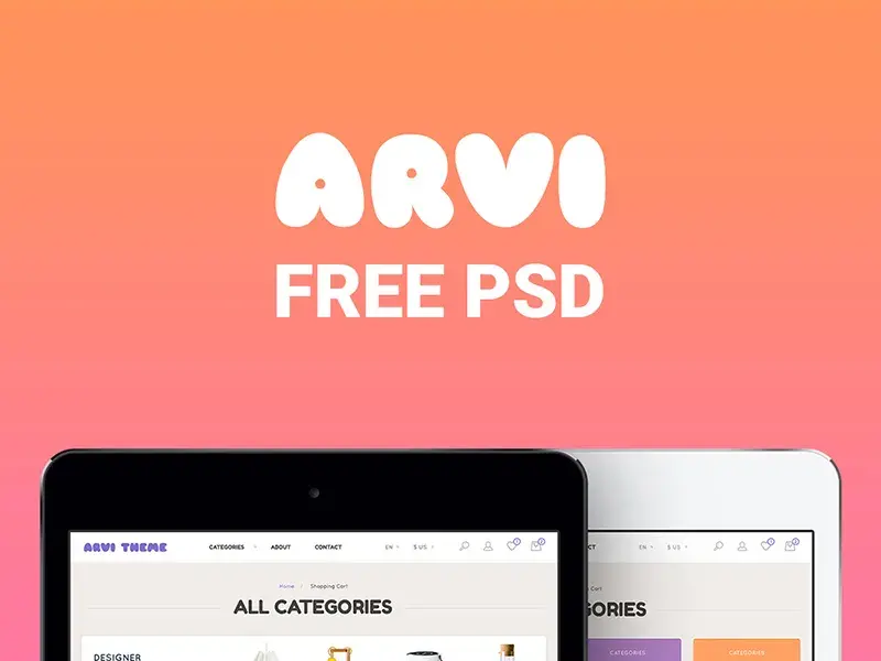 Arvi free psd and html par hezy