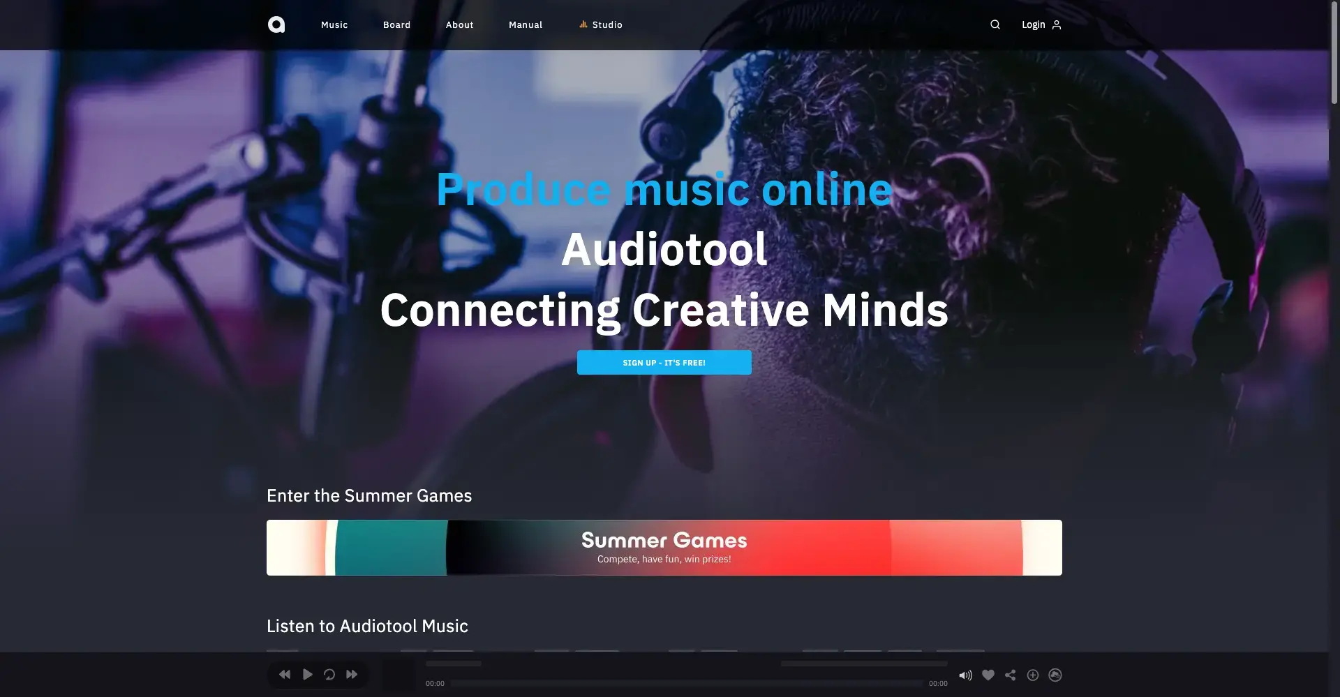 Audiotool homepage