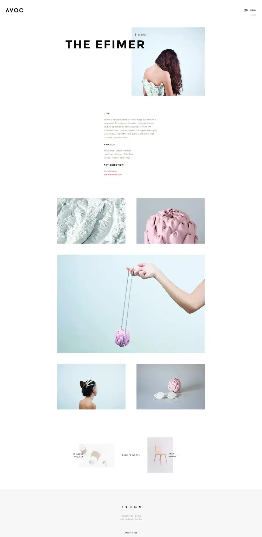 Avoc minimal portfolio agency template