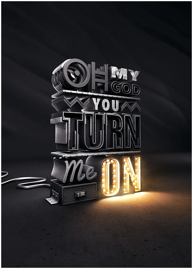 Bdw affiche poster typographie turn me on craig shields
