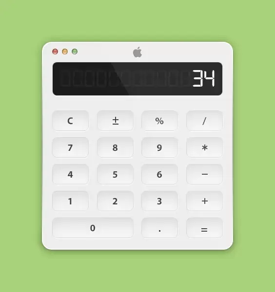 Bdw apple calculator concept psd