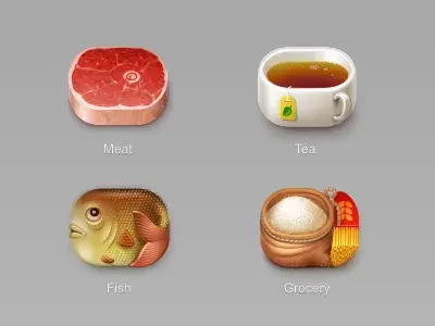 Bdw creation graphique nourriture icons euronn online store denis sazhin