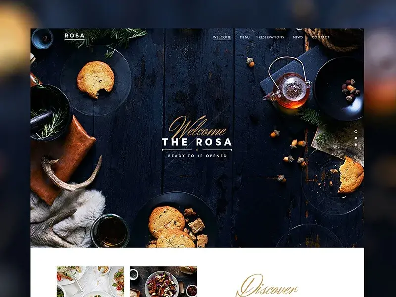Bdw creation graphique nourriture rosa restaurant website george olaru