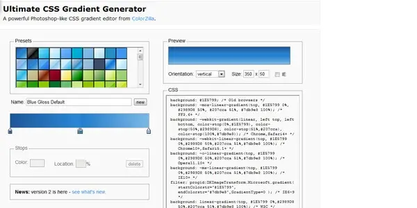 Bdw css ultimate gradient generator