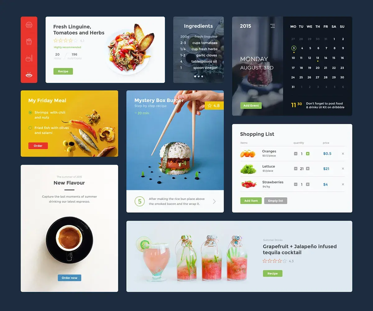 Bdw food drink ui kit psd