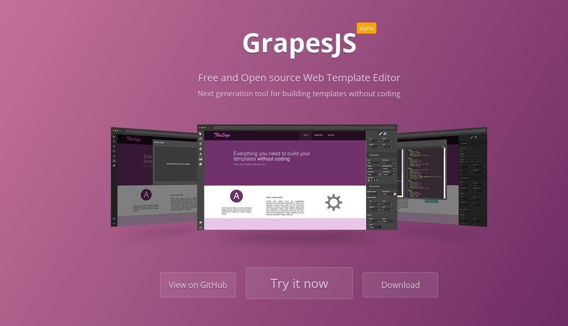 GrapesJS : framework construisant des pages web visuellement