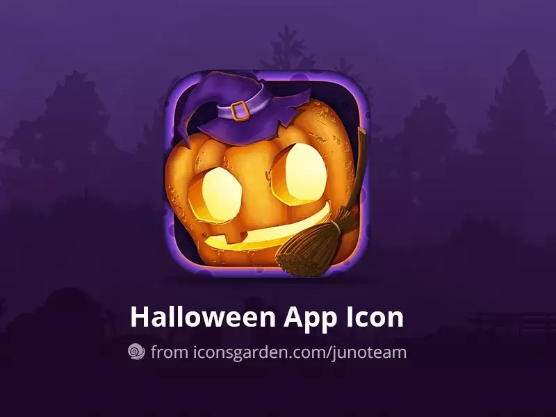 PSD gratuit d'icône d'application avec citrouille et thème d'Halloween
