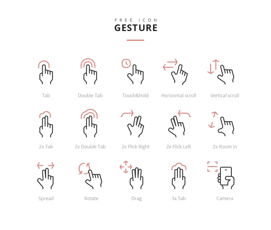 Bdw gesture icon freebie psd