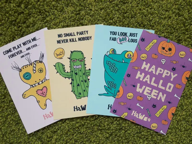 Cartes gratuites sur les thème d'Halloween créées par Creativeveila
