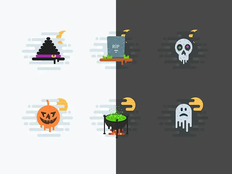 Icônes gratuites sur le thème d'Halloween créées par Rengised