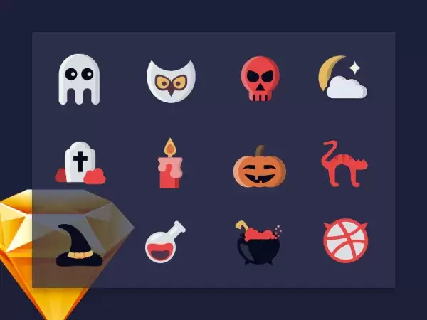 Icônes gratuites pour Sketch thème Halloween
