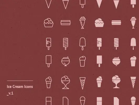 Bdw icones lineaires minimalistes ice cream