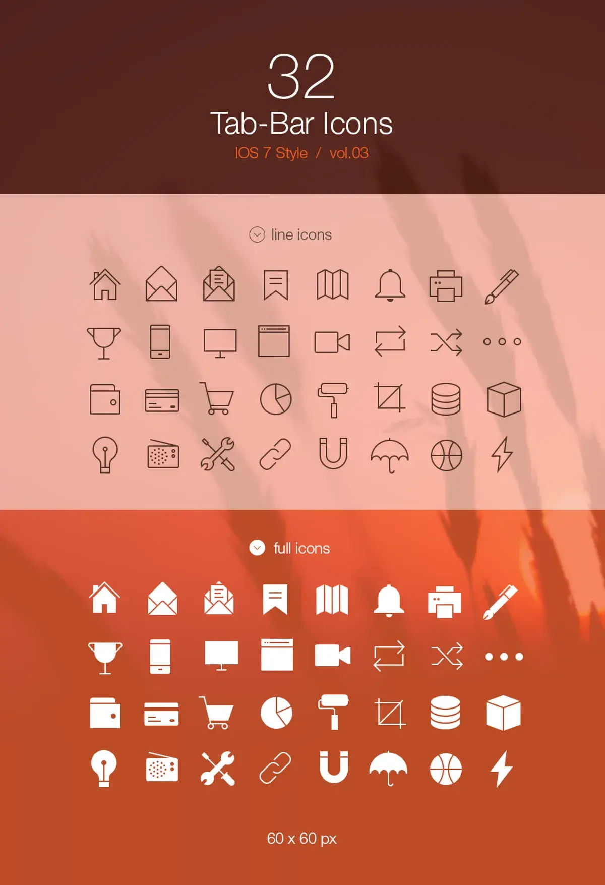 Bdw icones lineaires minimalistes tab bar ios7