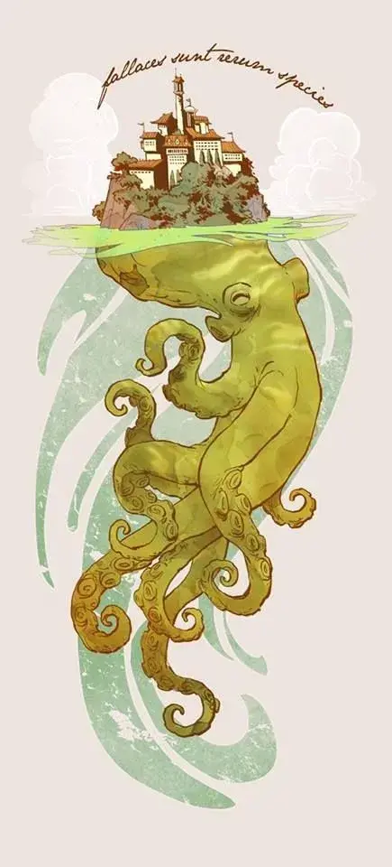 Bdw illustration animal giant octopus