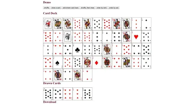 Jeu de cartes javascript