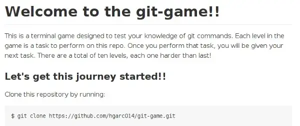 Jeu Git git game