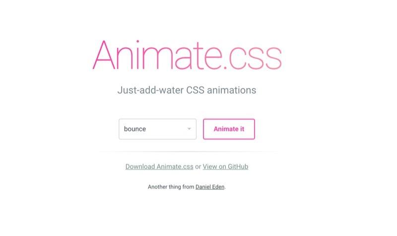 Librairie animations js et css Animate