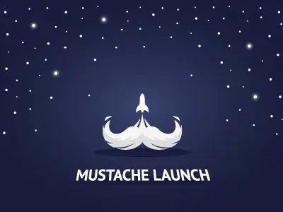 Bdw logo fusee mustache launch