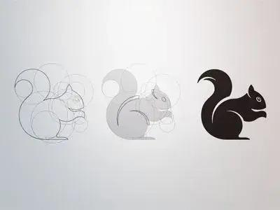 18 logos avec une grille de construction