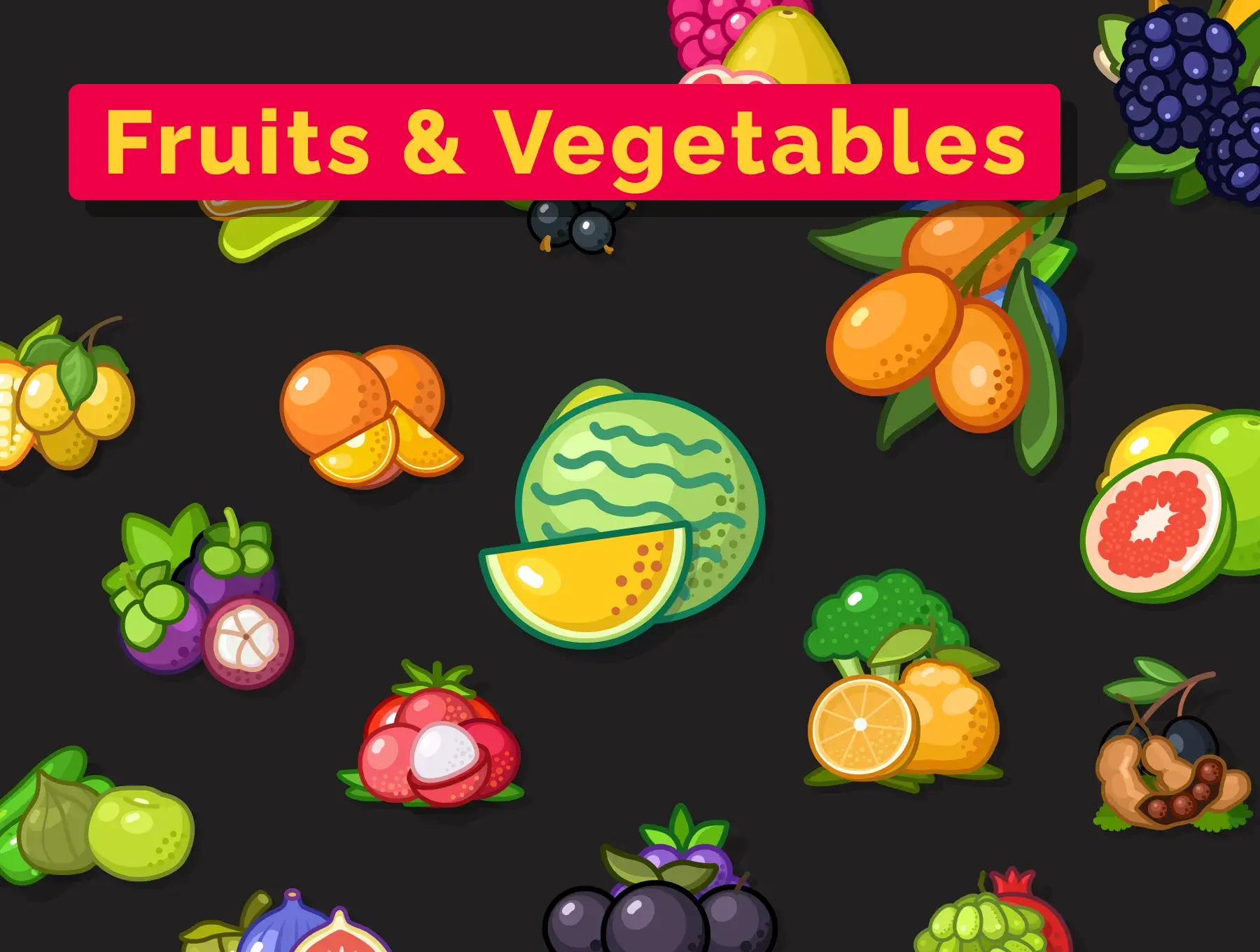 Bdw pack icones gratuit fruits le gumes