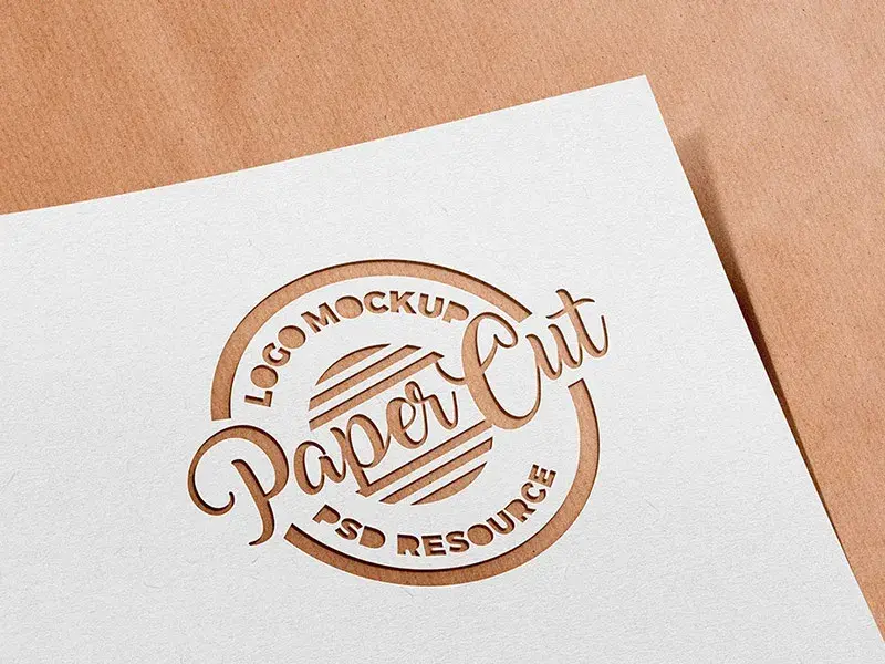 Bdw paper cutout logo mockup graphicsfuel