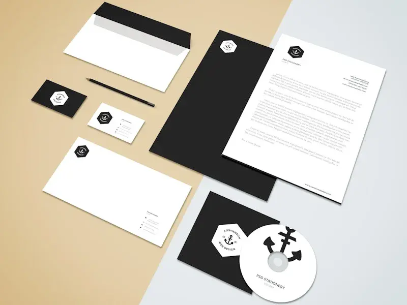 Bdw ressource psd gratuite branding stationery mockup