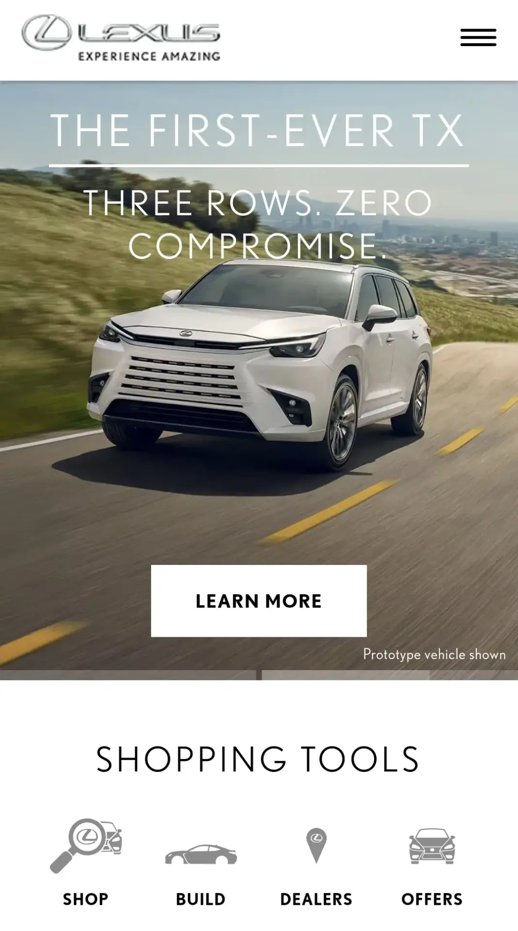 La marque de voitures Lexus a choisit de réaliser un site internet responsive