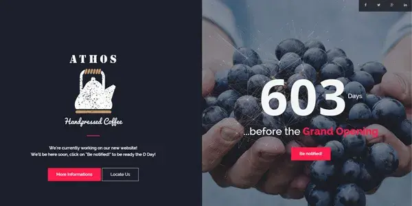 Template page coming soon soon athos
