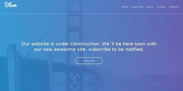 Template page site en construction blum