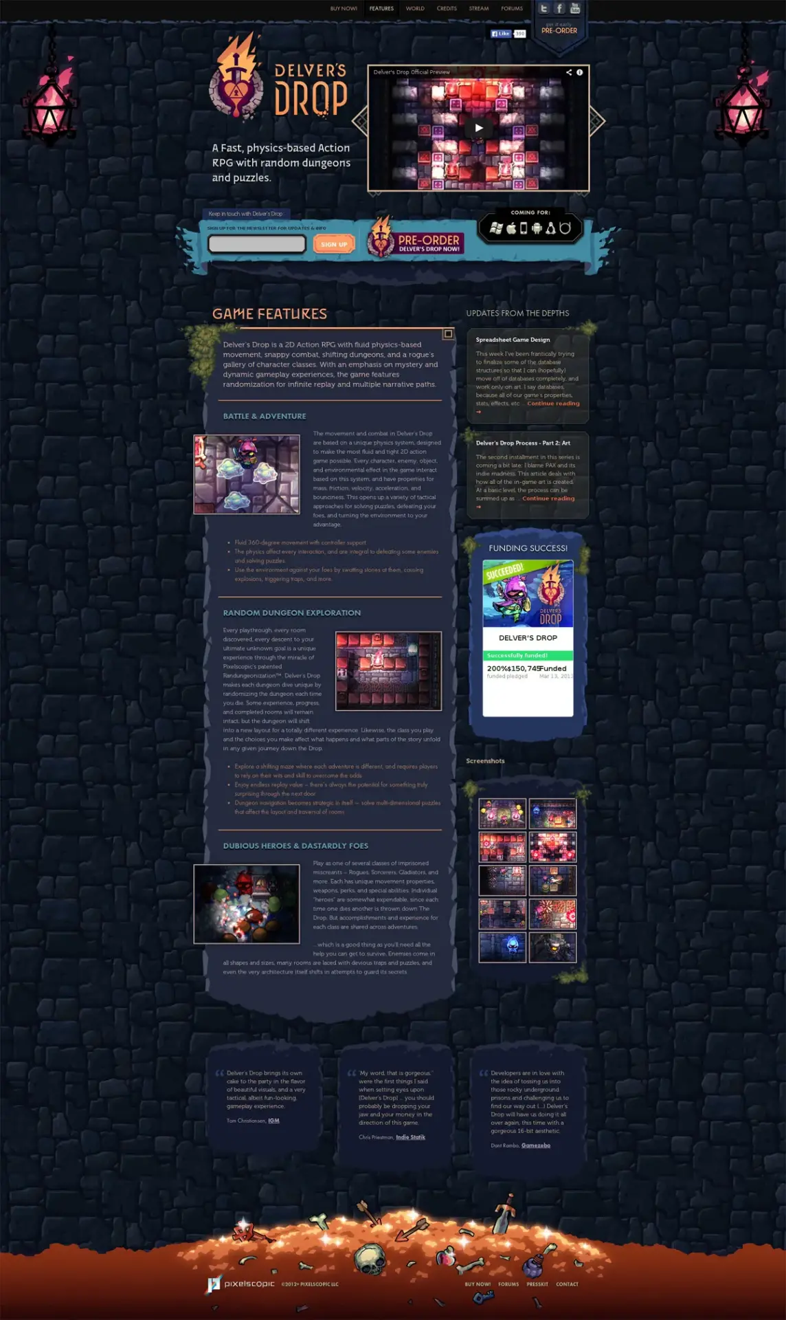 Bdw webdesign full page delver drop