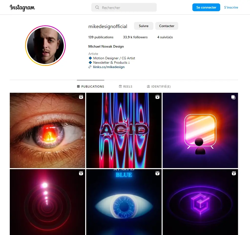 10 comptes instagram motion design - mikedesignofficial