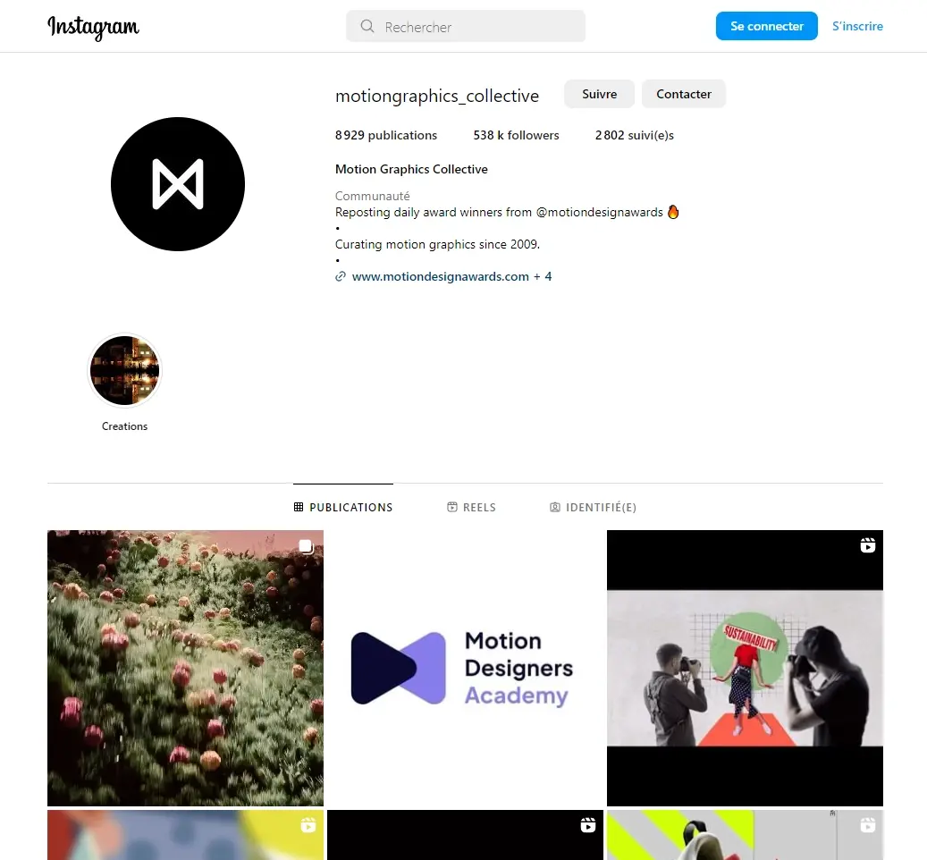 10 comptes instagram motion design - motiongraphics collective