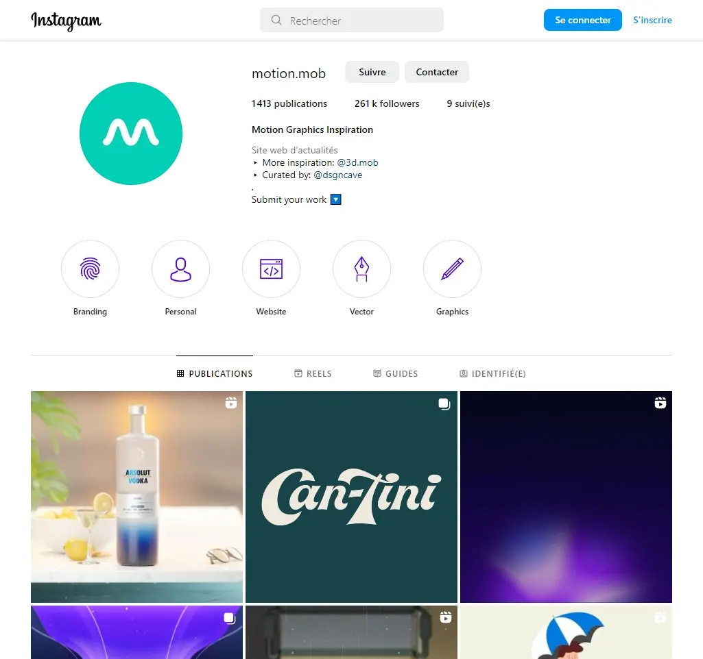 10 comptes instagram motion design - motionmob