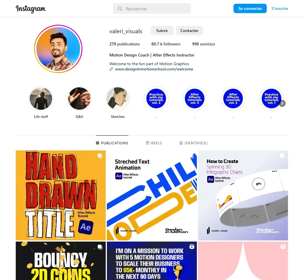 10 comptes instagram motion design - valeri visuals