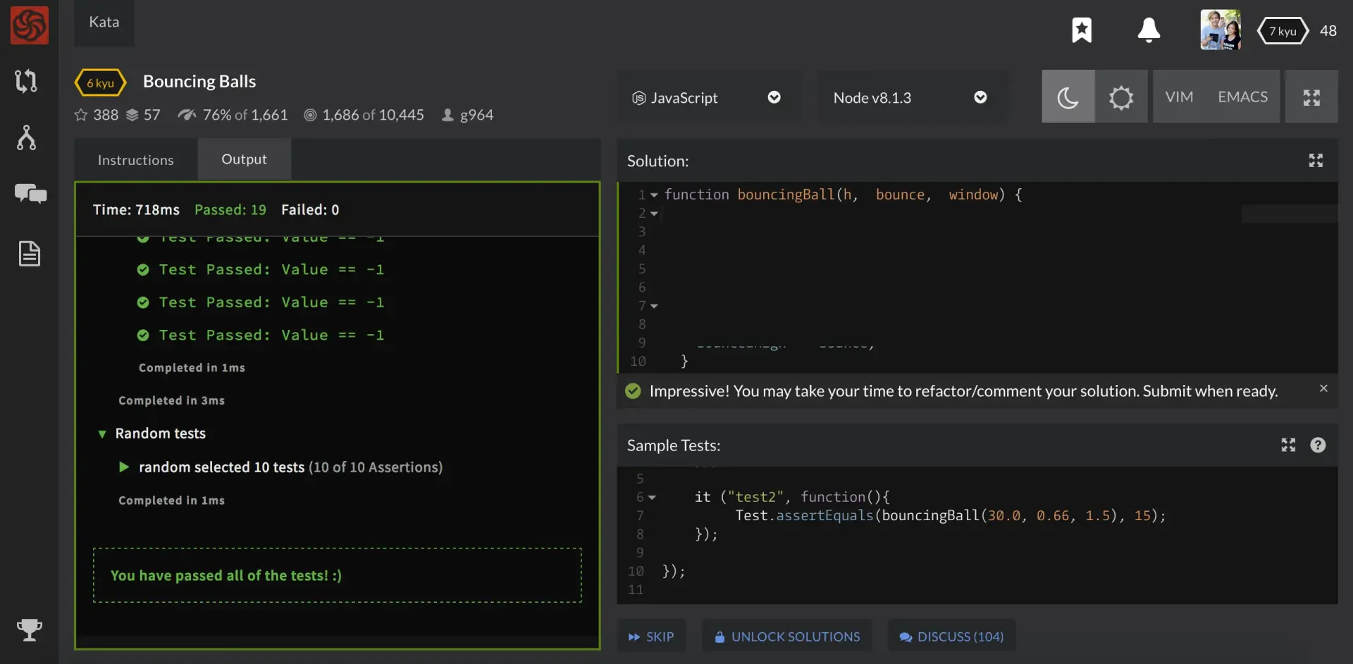 Jeu programmation codewars