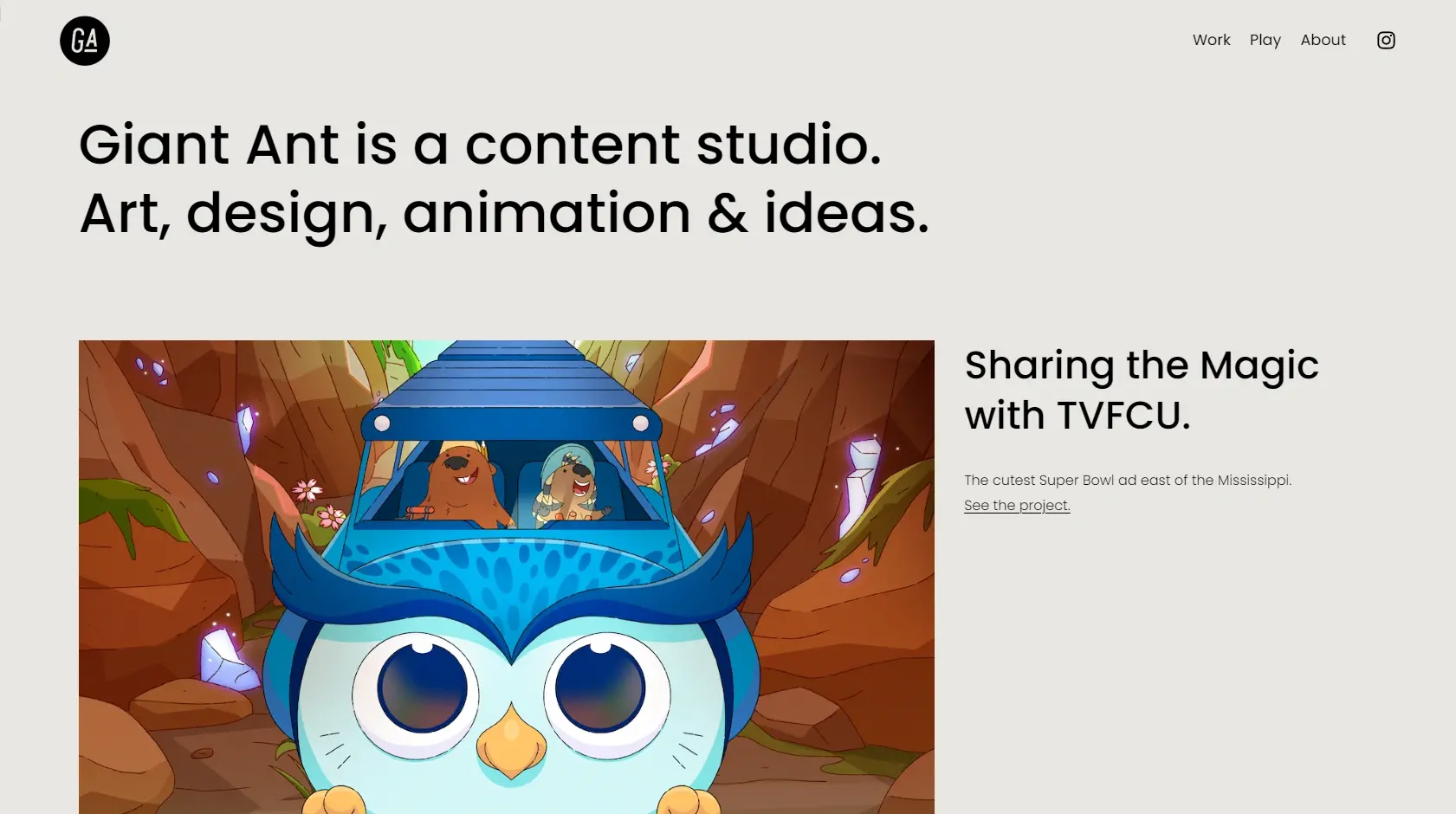 Site motion design giant ant