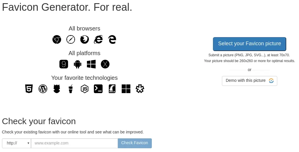 Blogduwebdesign favicon outils realfavicon generator