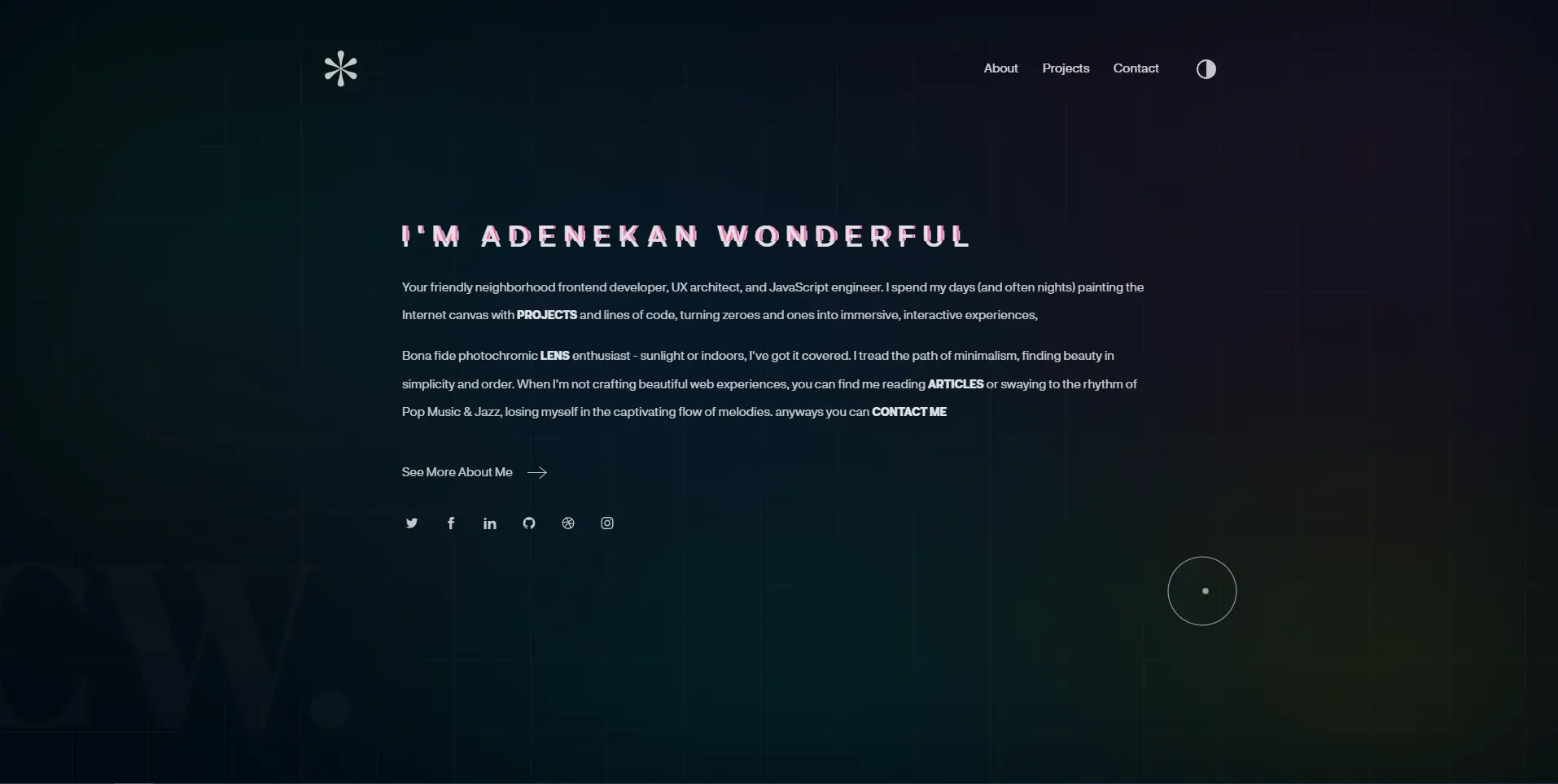 Portfolio développeur web adenekan wonderful